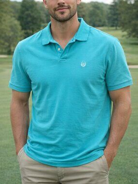 Chaps Polo Shirt Men’s XL Blue Classic Fit Cotton Preppy Casual Golf Logo